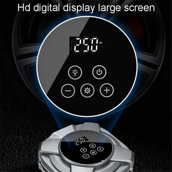 ZY5201 30 Cylinder 12V Car Tire Pressure Measurement Digital Display Smart Inflatable Pump - Silver - 4