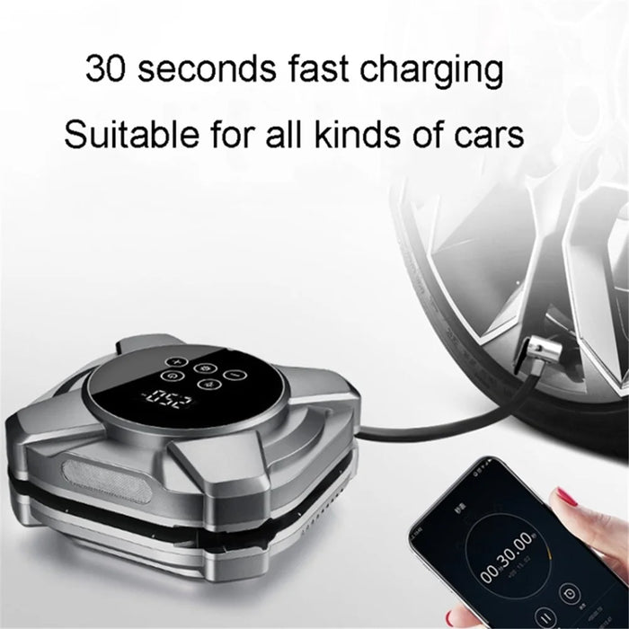 ZY5201 30 Cylinder 12V Car Tire Pressure Measurement Digital Display Smart Inflatable Pump - Silver - 6