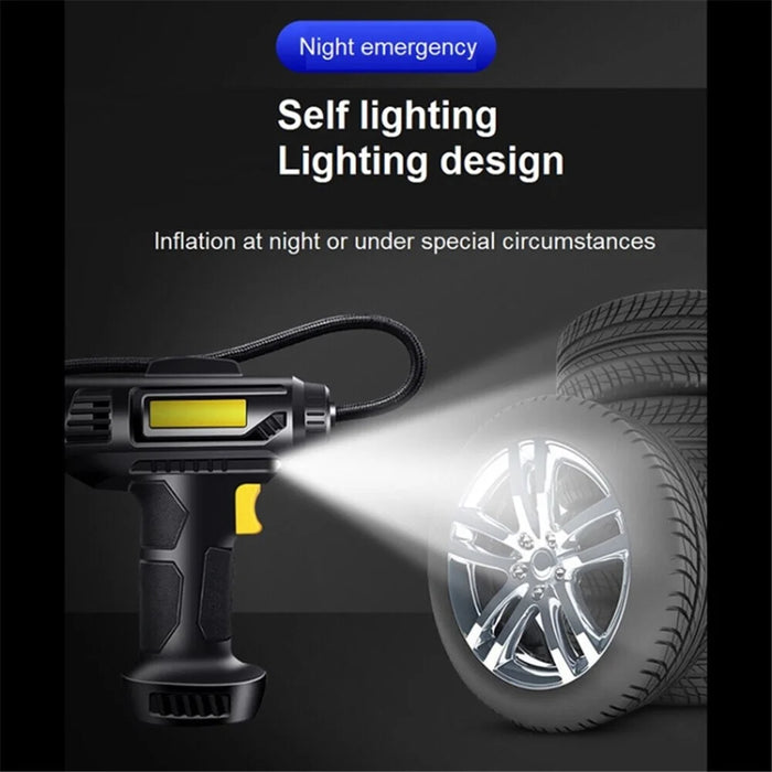 Cordless Tyre Inflator Air Compressor Digital Rechargeable Car Tyre Pump with LED Light - 4