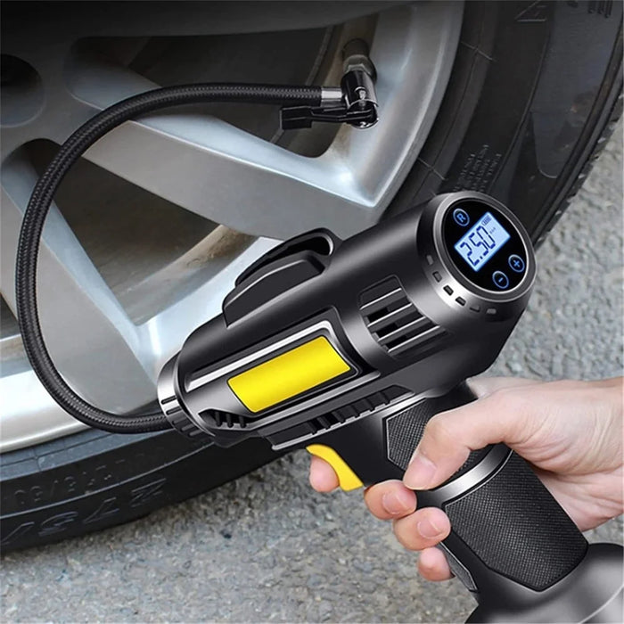 Cordless Tyre Inflator Air Compressor Digital Rechargeable Car Tyre Pump with LED Light - 7