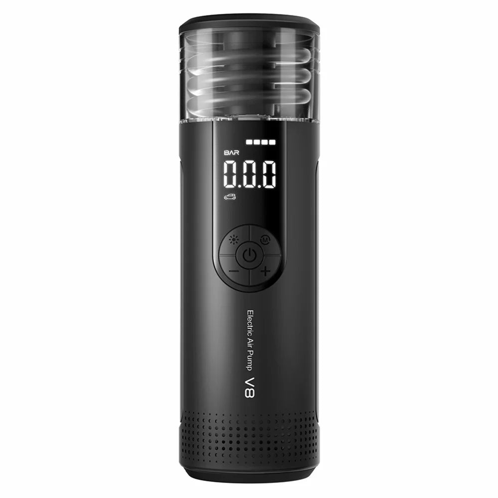 CS-V8 Wireless Car Pump Air Compressor for Cars, Portable Electric Tire Inflator - Black - 1