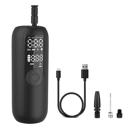 LP1 Outdoor Portable Smart Tire Pump with LED Light, Car Bike Mini Inflator - 1