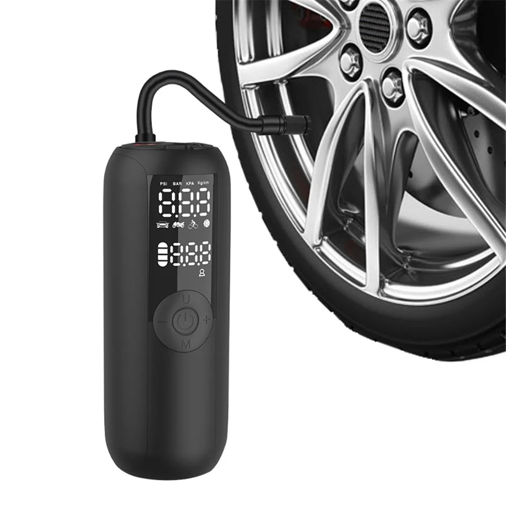 LP1 Outdoor Portable Smart Tire Pump with LED Light, Car Bike Mini Inflator - 2