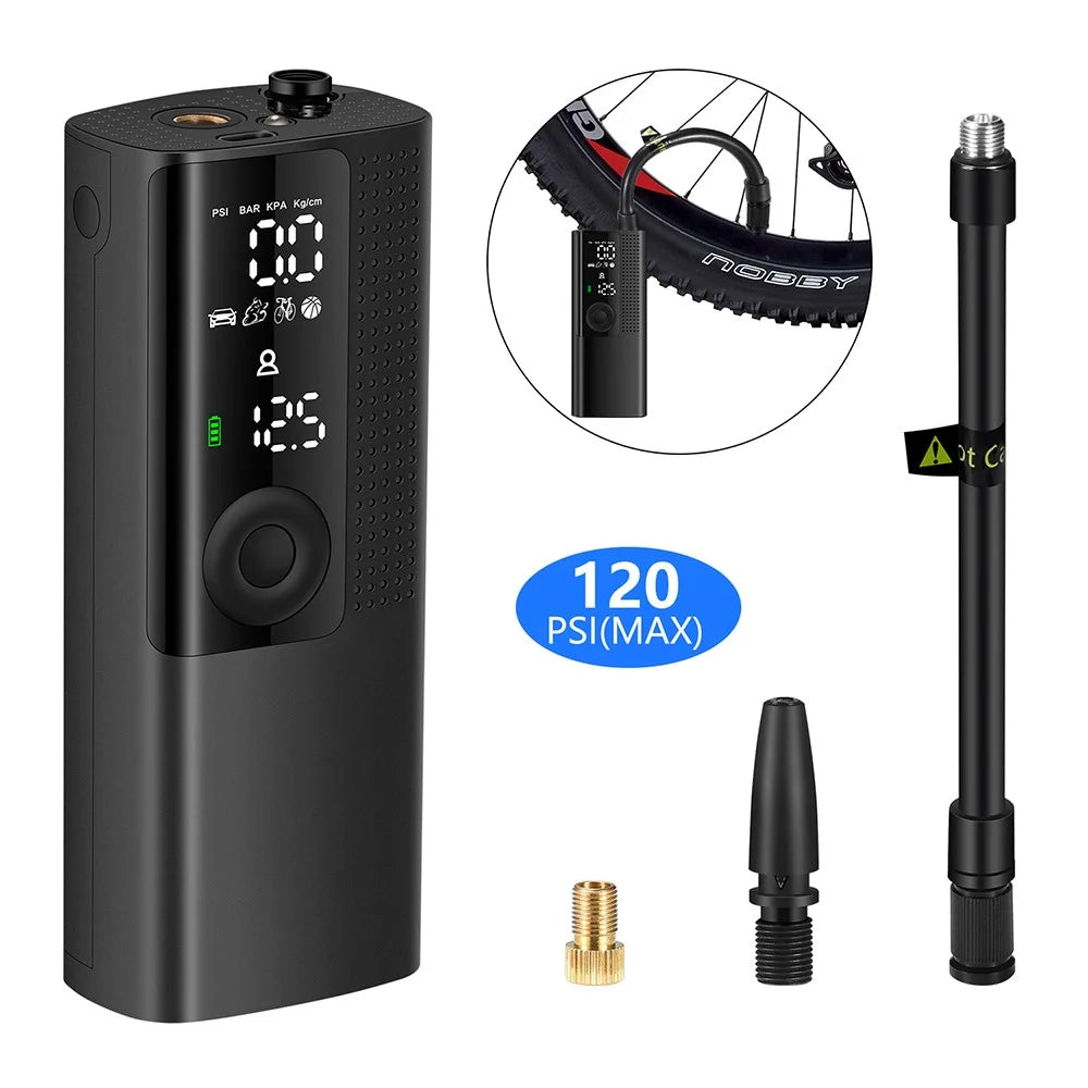 BP198 Multi-Function Digital Display Air Pump Portable Tire Inflator with LED Light - 2