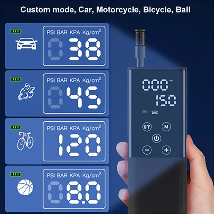 GP2 Portable Digital Touch Screen Air Pump Mini Tire Inflator with LED Light - 4
