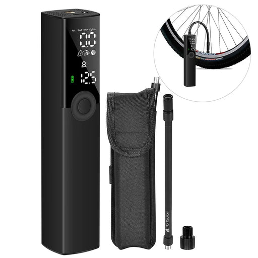BP188 Aluminum Alloy Air Pump Portable LCD Display Inflator for Motorbike, Bicycles, and Balls - 1