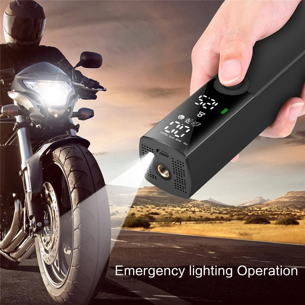 BP188 Aluminum Alloy Air Pump Portable LCD Display Inflator for Motorbike, Bicycles, and Balls - 5