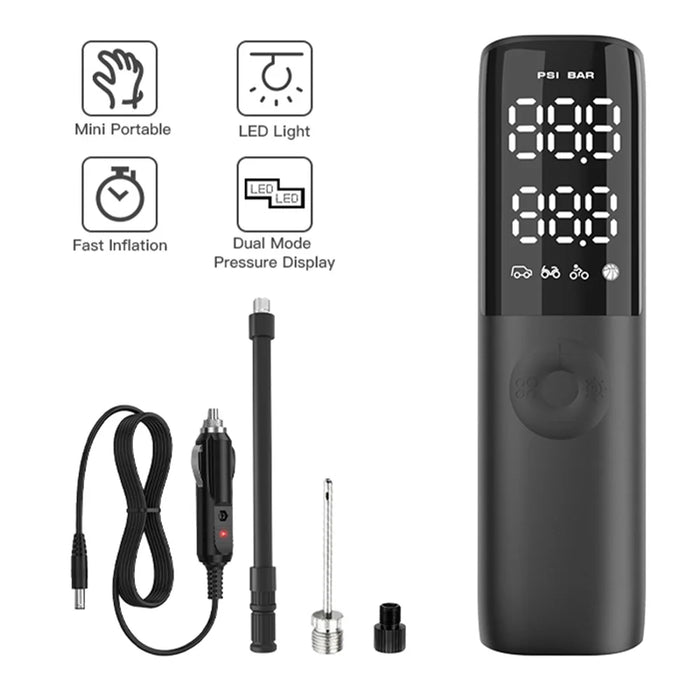 KF02 12V Cigarette Lighter Corded Portable Tire Pump with Digital Display - 3