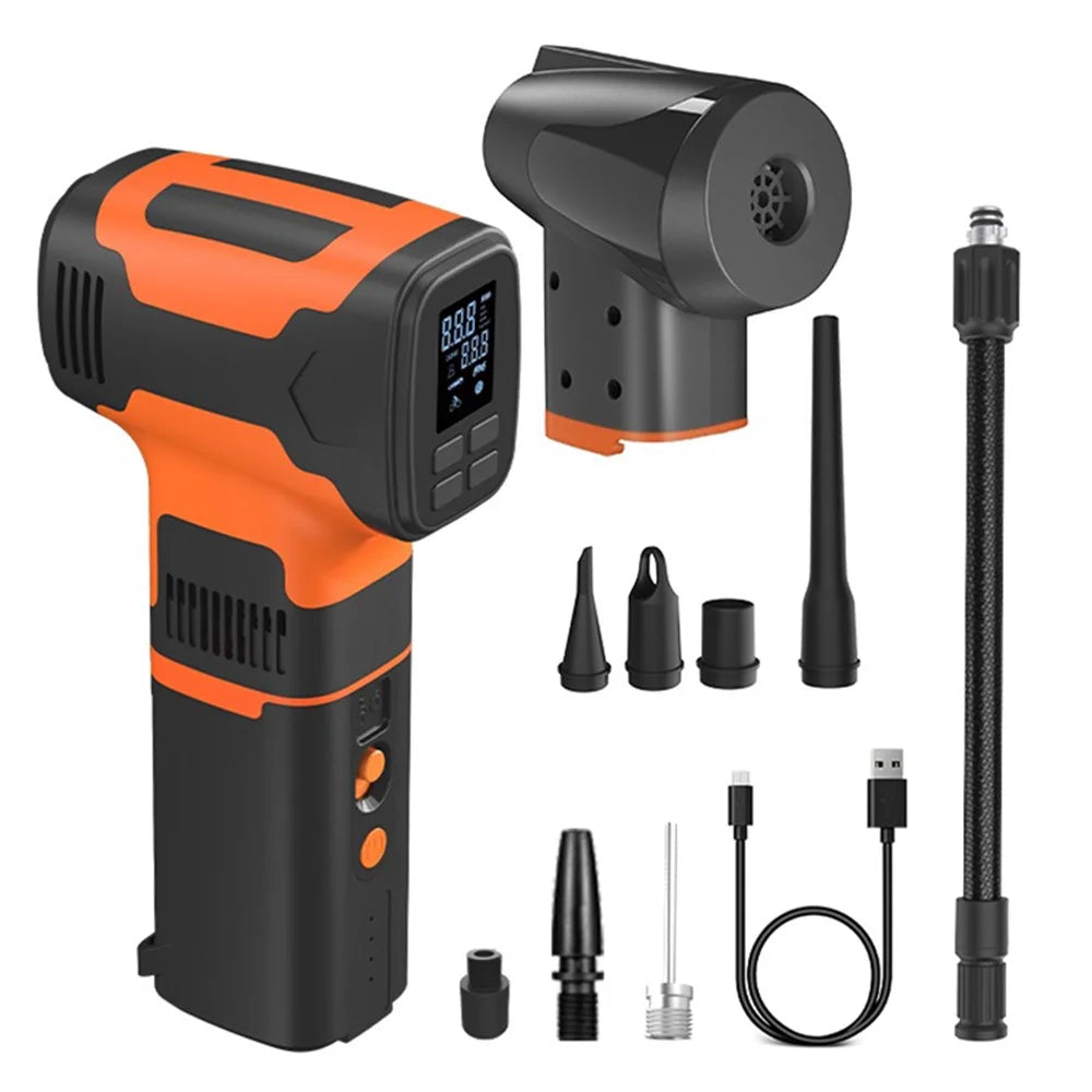 Y06 3-in-1 Multi-function Digital Display Electric Air Pump Detachable Dust Blower - 1