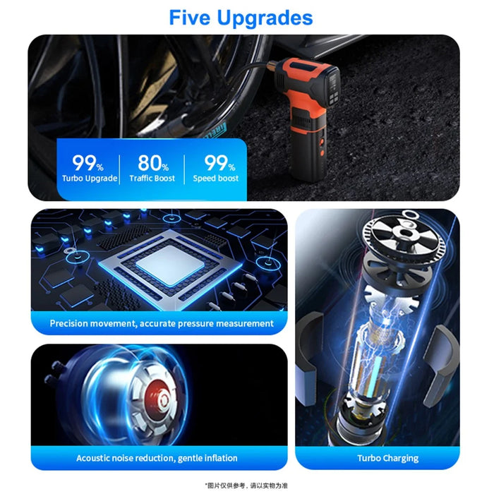 Y06 3-in-1 Multi-function Digital Display Electric Air Pump Detachable Dust Blower - 4
