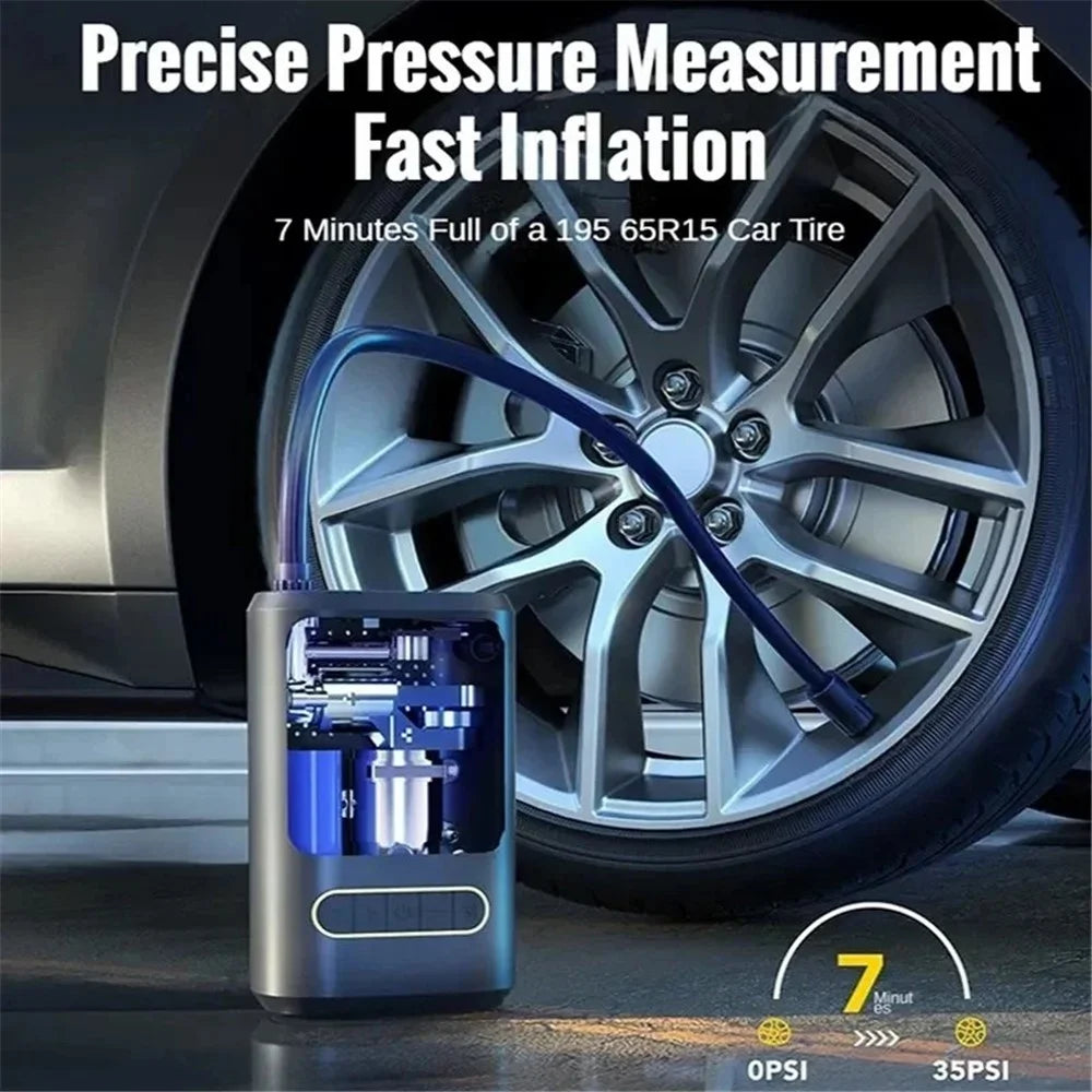 ATJ-8466 Tire Inflator 19MM Air Cylinder Air Pump with Power Bank Function - 4