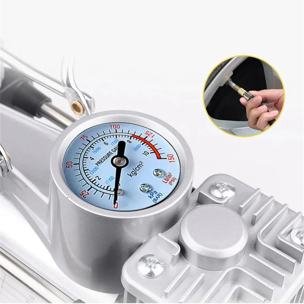 Double Cylinder Air Pump Screwdriver Car Tire Repair Tool Set with Storage Box - 2