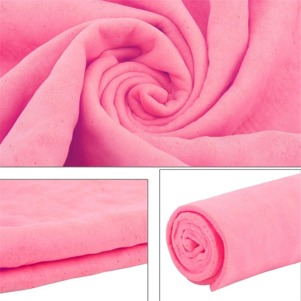 43 x 32 x 0.2cm Super Absorbent Soft PVA Cloth Car Home Cleaning Towel Hair Quick Drying Towel - Pink - 3