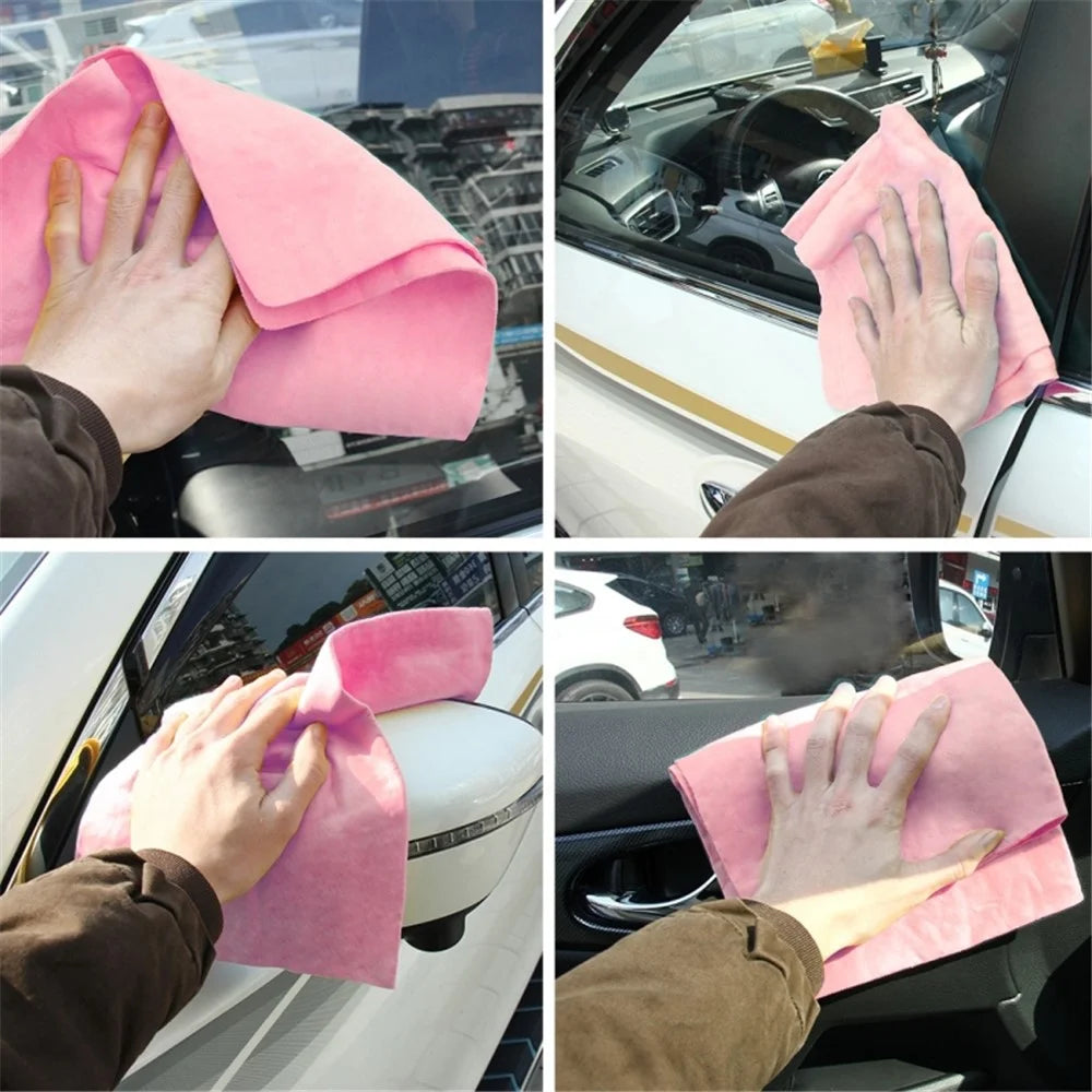 43 x 32 x 0.2cm Super Absorbent Soft PVA Cloth Car Home Cleaning Towel Hair Quick Drying Towel - Pink - 4