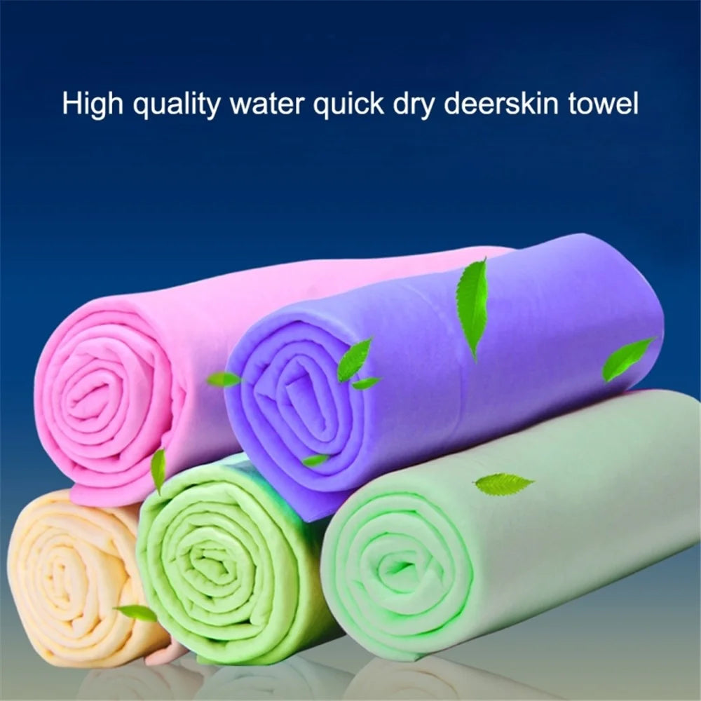 43 x 32 x 0.2cm Super Absorbent Soft PVA Cloth Car Home Cleaning Towel Hair Quick Drying Towel - Pink - 7