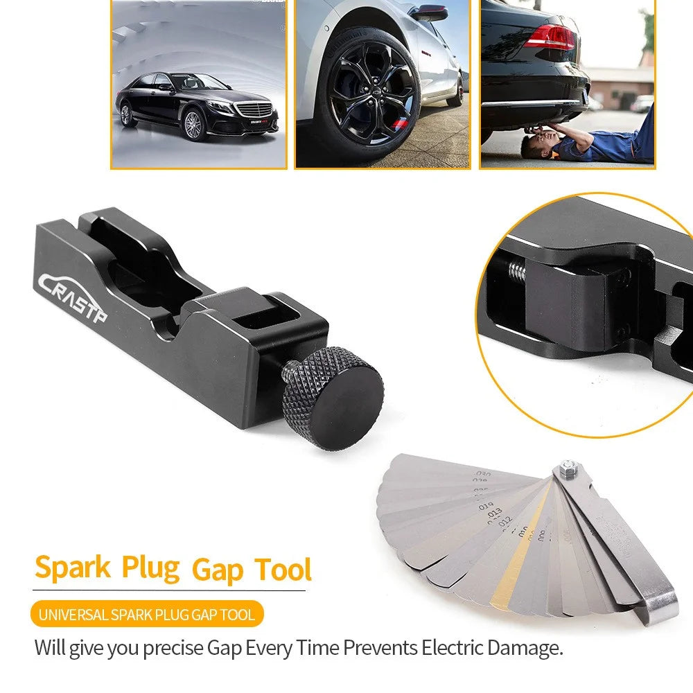 RASTP BTD023 Car Universal Spark Plug Gap Adjustment Tool with Feeler Gauge - Black - 4