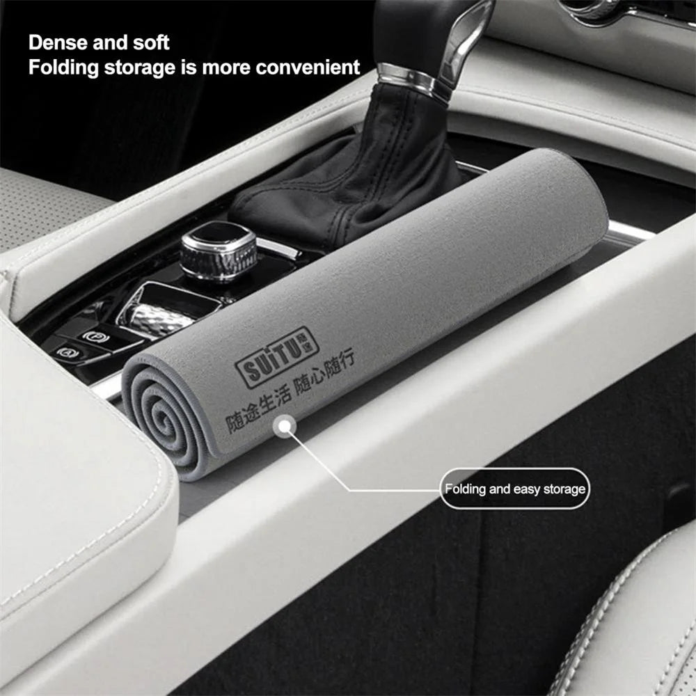 SUITU ST-9000-5C 35x75CM Super Water-Absorbent Car Cleaning Towel Soft Coral Fleece + Suede Washing Wipe Cloth for Glass - 5