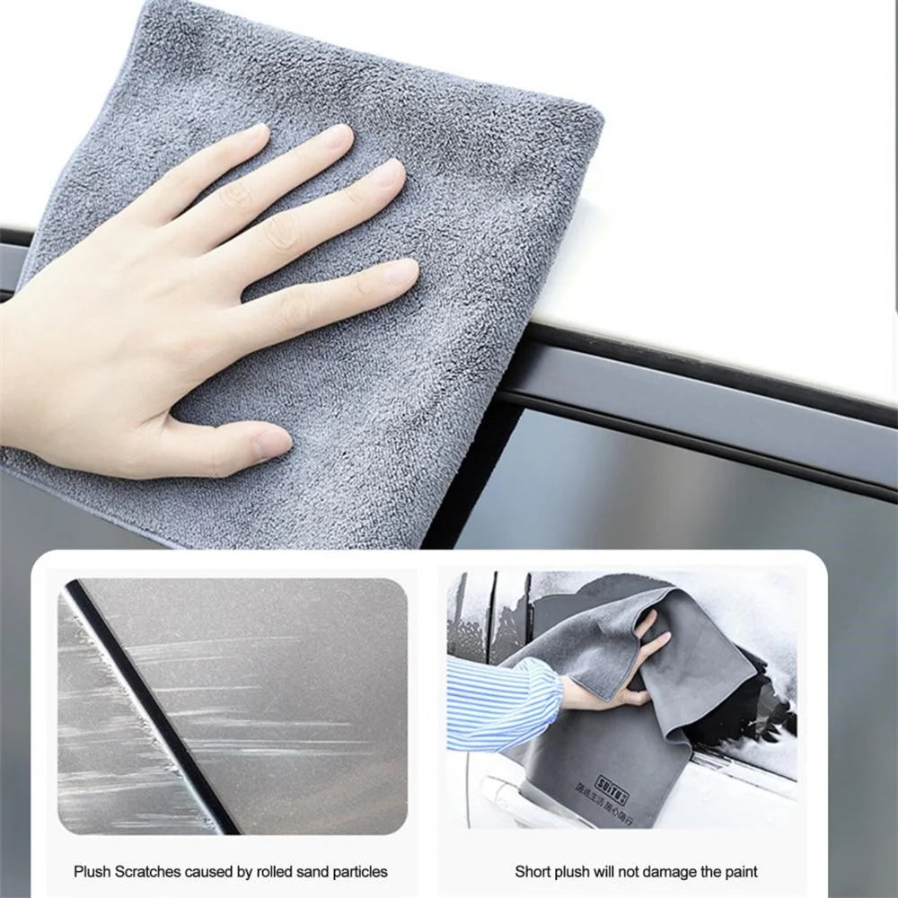 SUITU ST-9000-5C 35x75CM Super Water-Absorbent Car Cleaning Towel Soft Coral Fleece + Suede Washing Wipe Cloth for Glass - 7