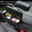 Car Armrest Storage Box Center Console Arm Rest Organizer Wireless Charger - Black / Red - 2