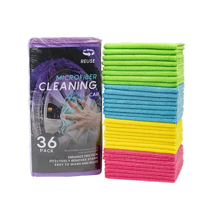 LWMB-004A 30Pcs 30x30cm Super Water Absorption Microfiber Car Washing Towel Kitchen Home Cleaning Cloth - Pink - 7