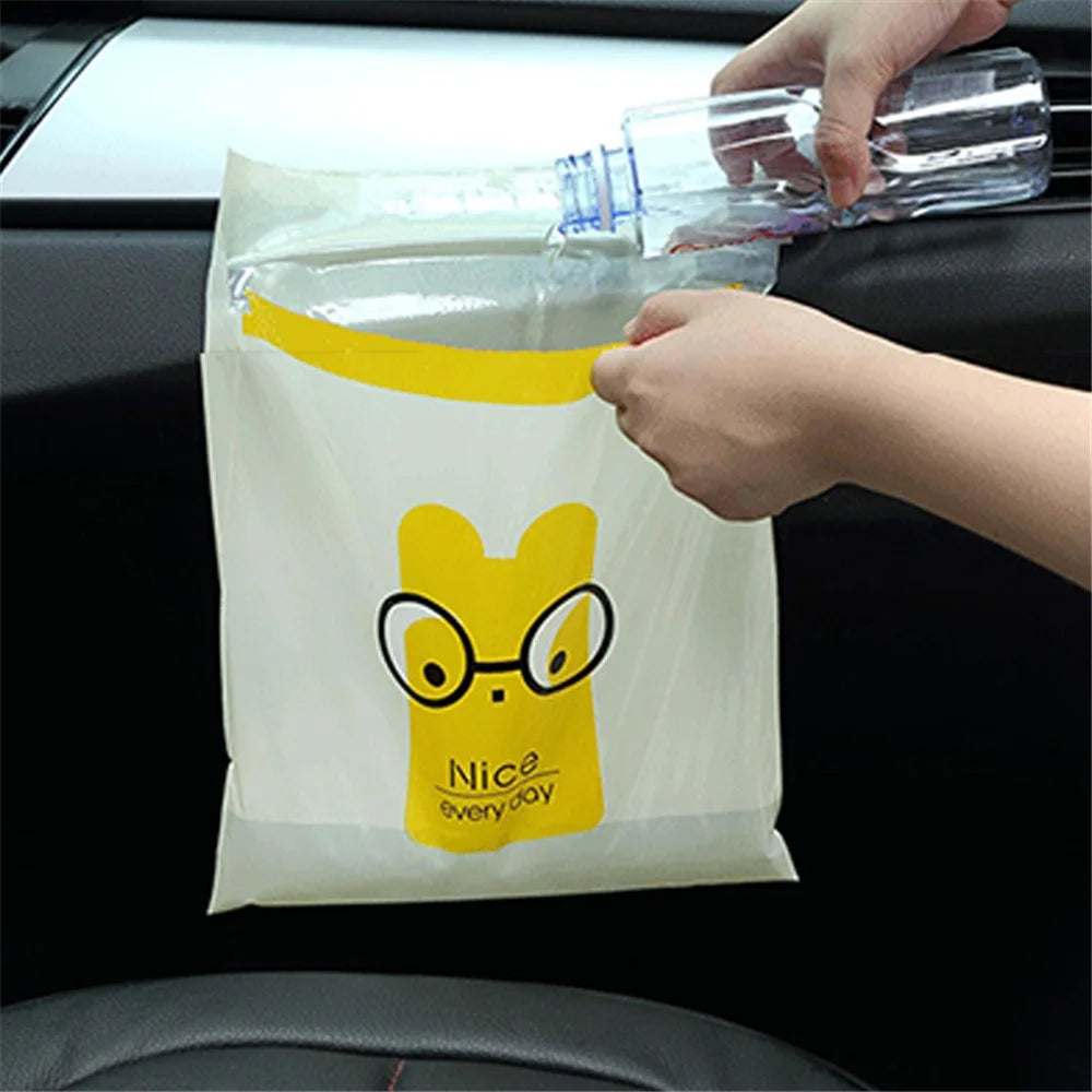 15Pcs / Pack Sealable Portable Car Trash Bag Easy Stick-On Disposable Car Garbage Bag Leak-Proof Vomit Bag Kitchen Storage Bag Suitable for Cars, Offices, Kitchens, Travel - Baby Blue - 6