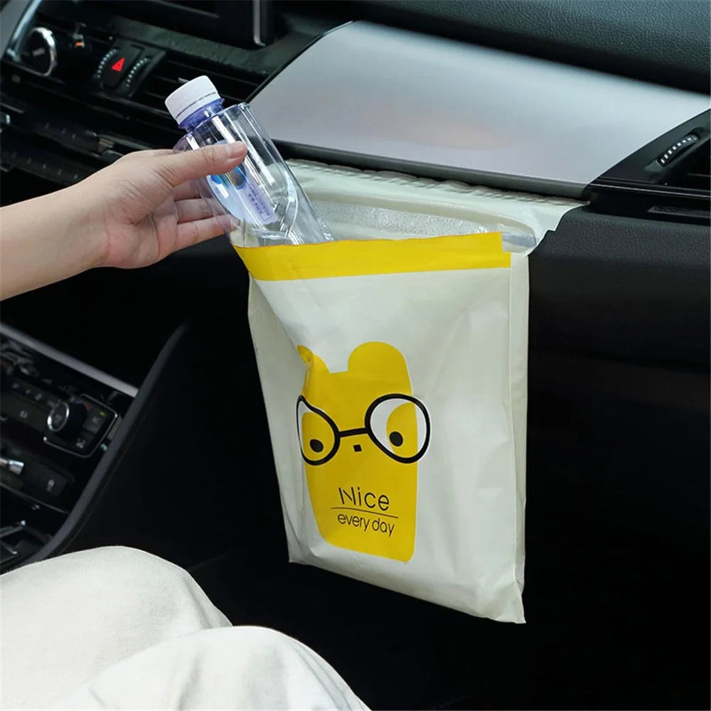 15Pcs / Pack Sealable Portable Car Trash Bag Easy Stick-On Disposable Car Garbage Bag Leak-Proof Vomit Bag Kitchen Storage Bag Suitable for Cars, Offices, Kitchens, Travel - Baby Blue - 7