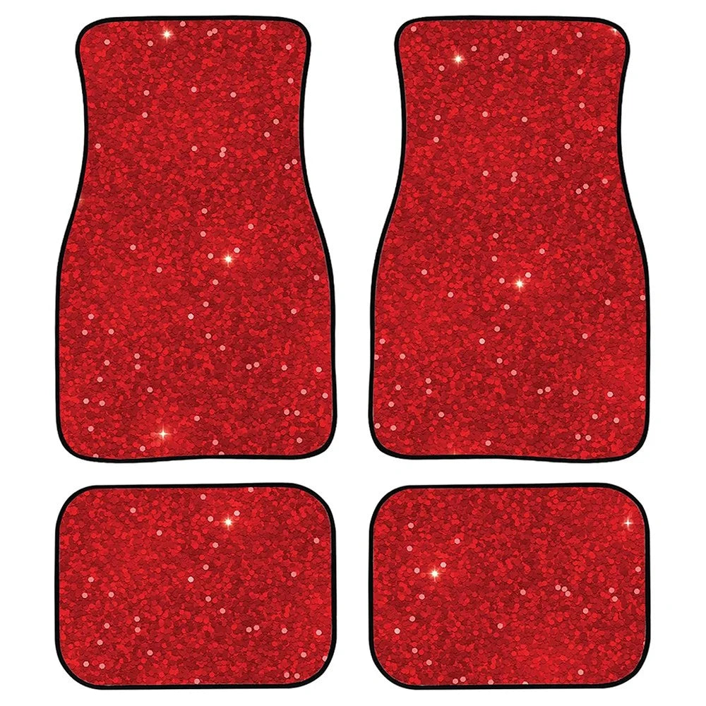 4Pcs / Set Pattern Printed Car Front+Rear Floor Mat Anti-Slip Neoprene Vehicle Interior Floor Pad - Style 19 - 1