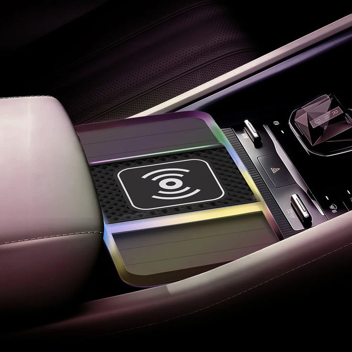 20W Fast Charging Anti-Slip Mat with RGB Ambient Light Car Wireless Charger Pad Universal Phone Charger - USB Interface/1m Cable - 6