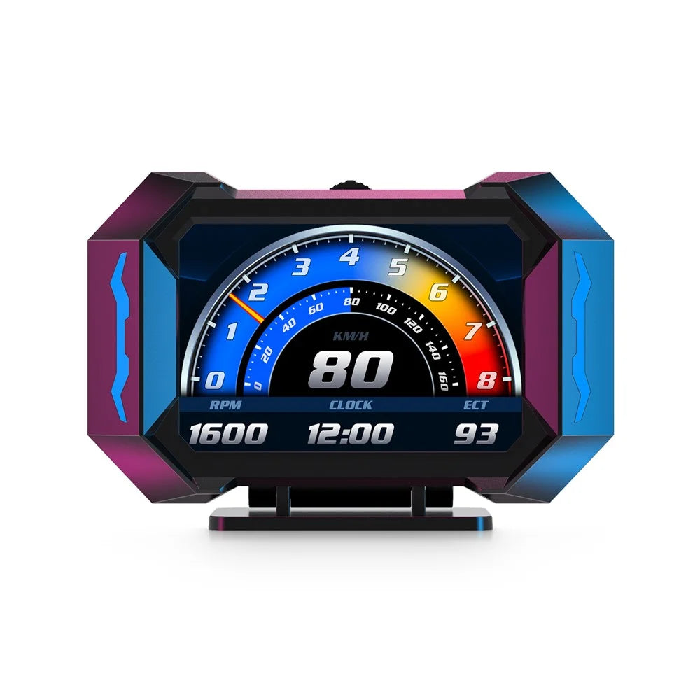 P25 Car HUD OBD LCD Display Multi-Function Speedometer with Water Temperature Fuel Consumption Inclinometer - 1