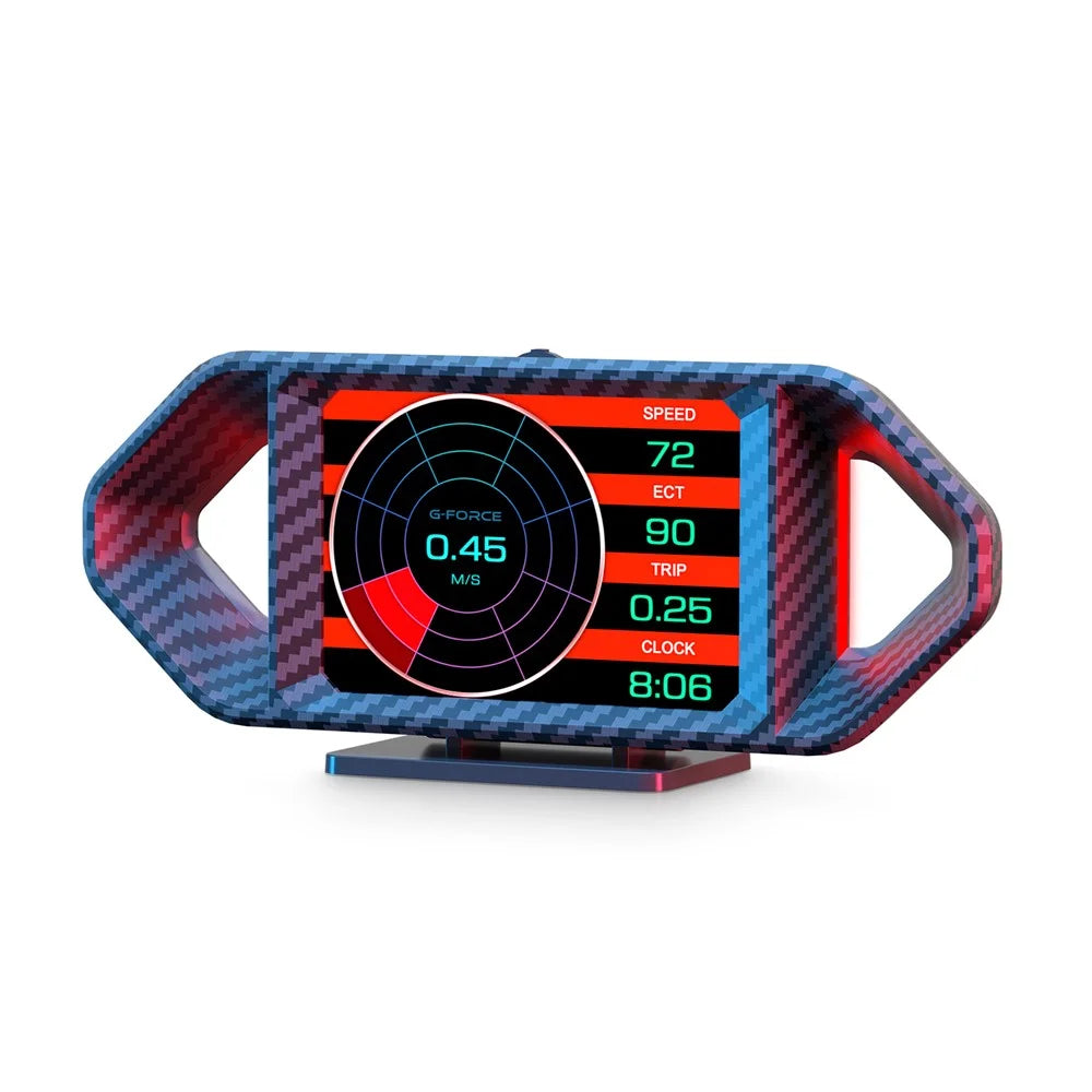P26 Car HUD OBD GPS Head-Up Display LCD Speedometer with RPM Fuel Consumption and Slope Meter - 1