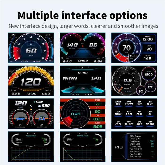 P26 Car HUD OBD GPS Head-Up Display LCD Speedometer with RPM Fuel Consumption and Slope Meter - 4