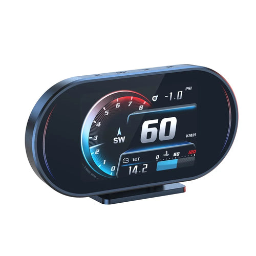 P27 OBD2 GPS Dual-Mode Car HUD LCD Head-Up Display with Speed RPM Water Temperature and Fuel Consumption - Black - 1
