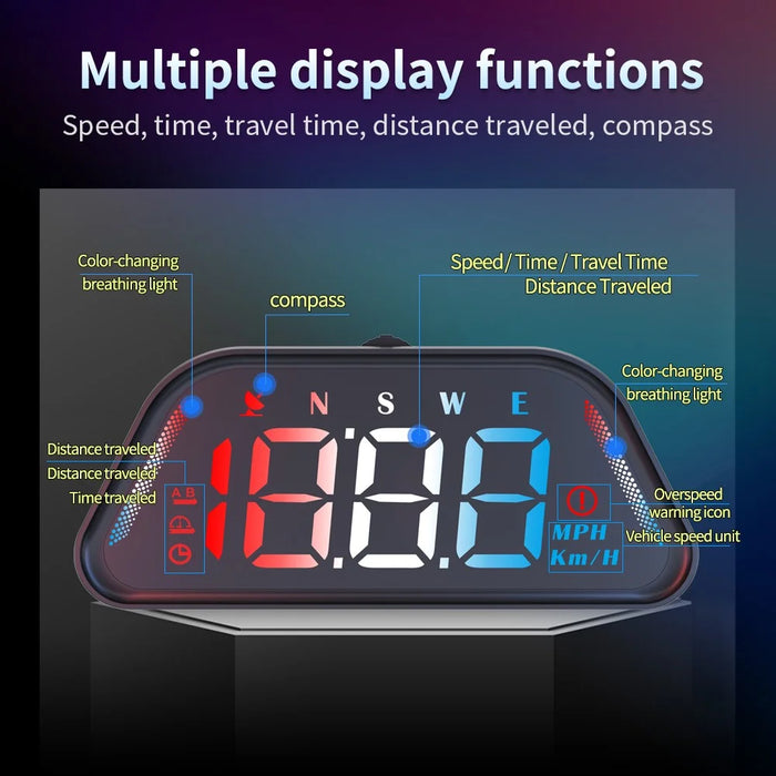 G23 GPS HUD Head-Up Display Universal Car Speedometer with Compass Altitude Auto On / Off - Black - 5