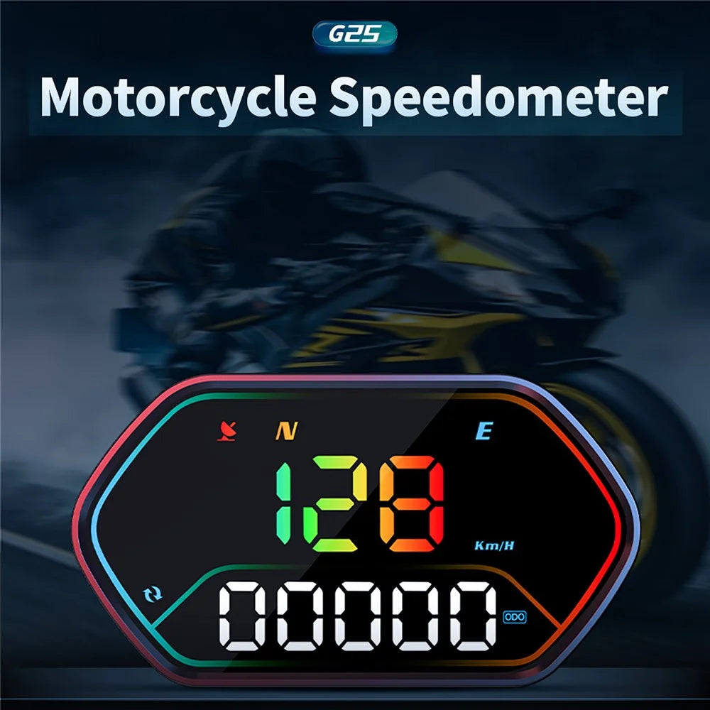 G25 Universal GPS Speedometer IP68 Waterproof HUD Head-Up Display for Car Motorcycle - Black - 2