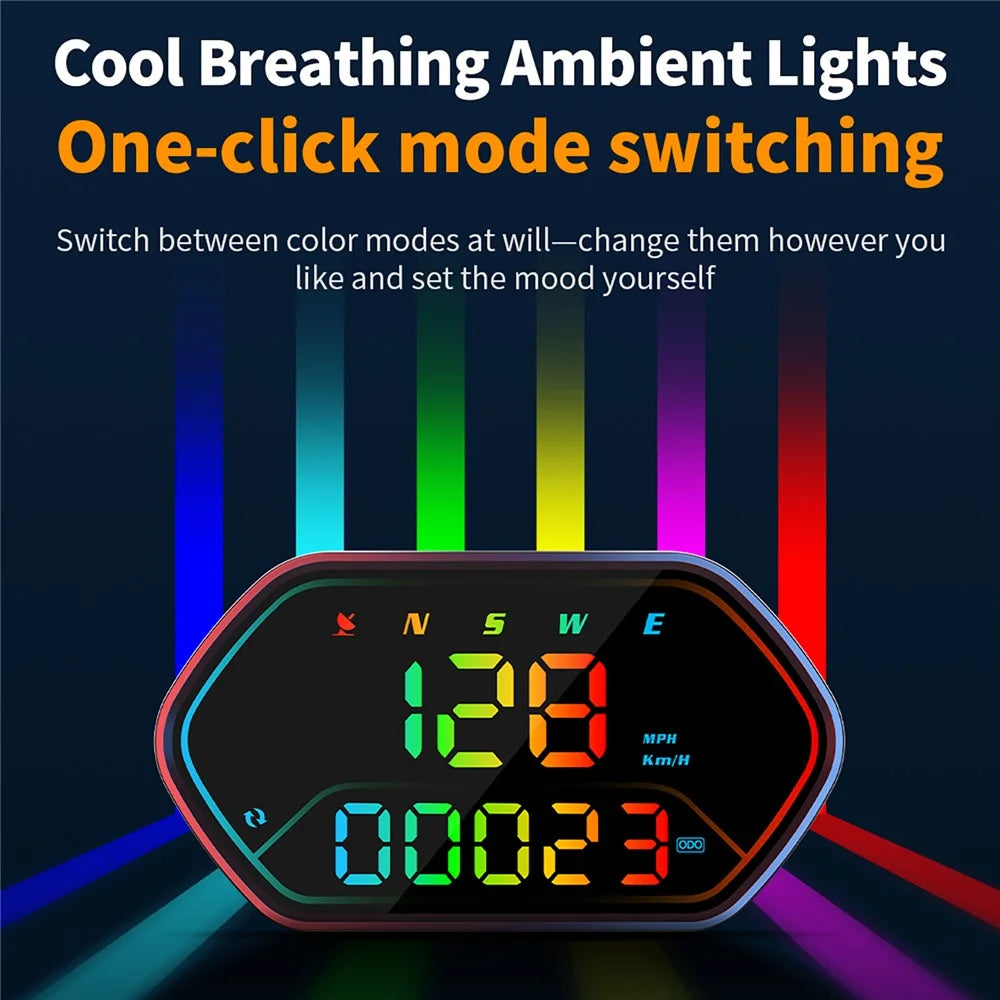 G25 Universal GPS Speedometer IP68 Waterproof HUD Head-Up Display for Car Motorcycle - Black - 3
