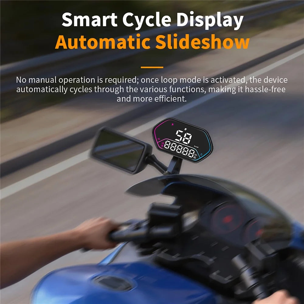 G25 Universal GPS Speedometer IP68 Waterproof HUD Head-Up Display for Car Motorcycle - Black - 6