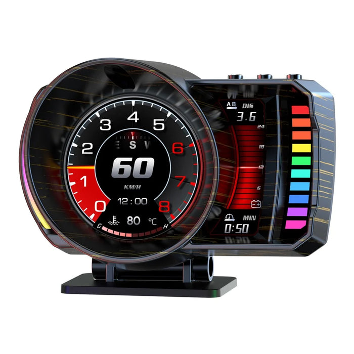 P28 3.5 Inch LCD OBD2+GPS Dual System Car HUD Head-Up Display with RGB Ambient Light - Black - 1