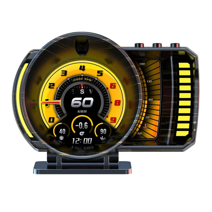P28 3.5 Inch LCD OBD2+GPS Dual System Car HUD Head-Up Display with RGB Ambient Light - Black - 2