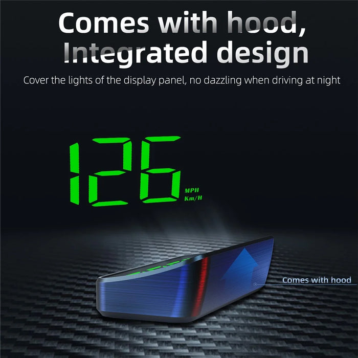 M2 HUD Head-Up Display Dual Mode GPS + BeiDou 10Hz Speedometer Type-C Powered for Car - Green / KM - 5