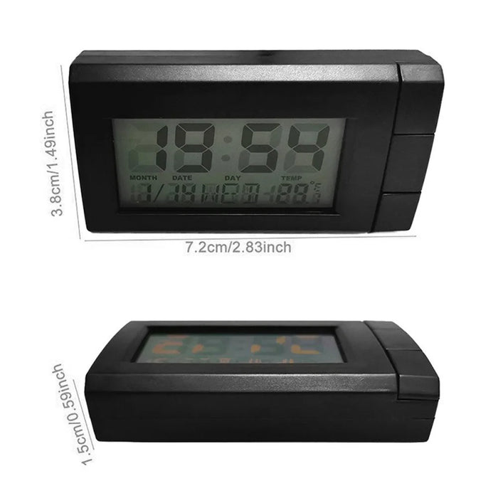 CT66 Car LCD Digital Clock & Temperature 2 in 1 Auto Watch Thermometer Car Ornaments Electronic Clock - 4