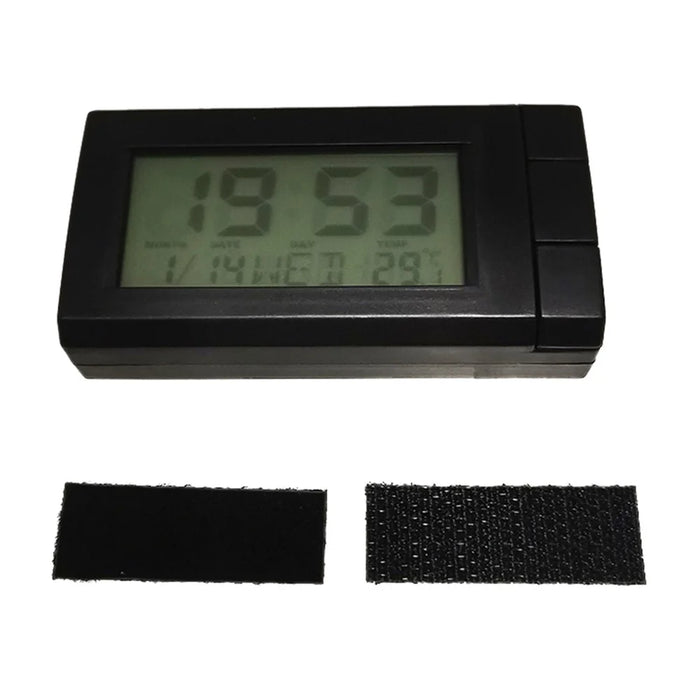 CT66 Car LCD Digital Clock & Temperature 2 in 1 Auto Watch Thermometer Car Ornaments Electronic Clock - 7