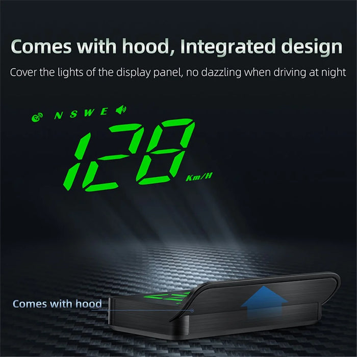 M1 Multifunctional Large Screen Head Up Display Car Electronic HUD Windshield Projector Overspeed Security Alarm - Green - 5