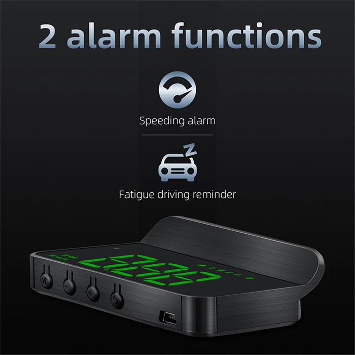 M1 Multifunctional Large Screen Head Up Display Car Electronic HUD Windshield Projector Overspeed Security Alarm - Green - 7