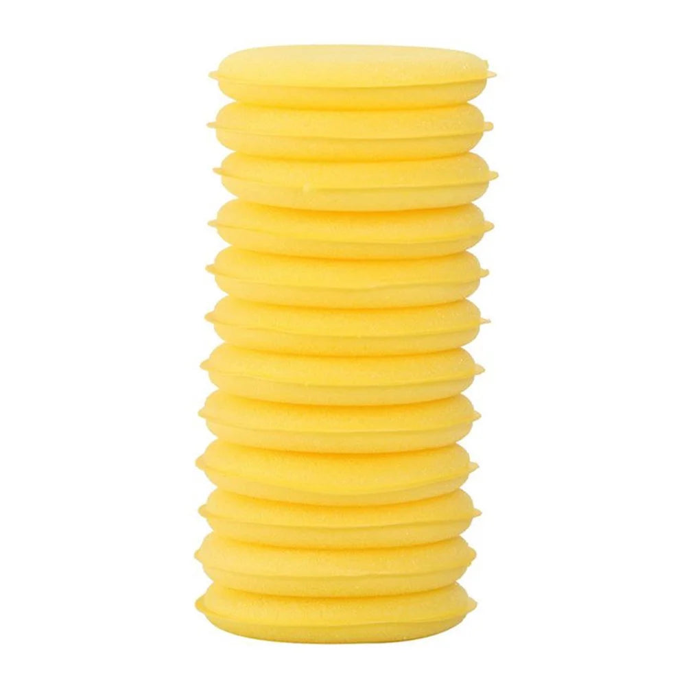 BY-682 12PCS Car Waxing Applicator Round Shaped Sponge Wax Applicator Foam Soft Cleaning Tool - 2