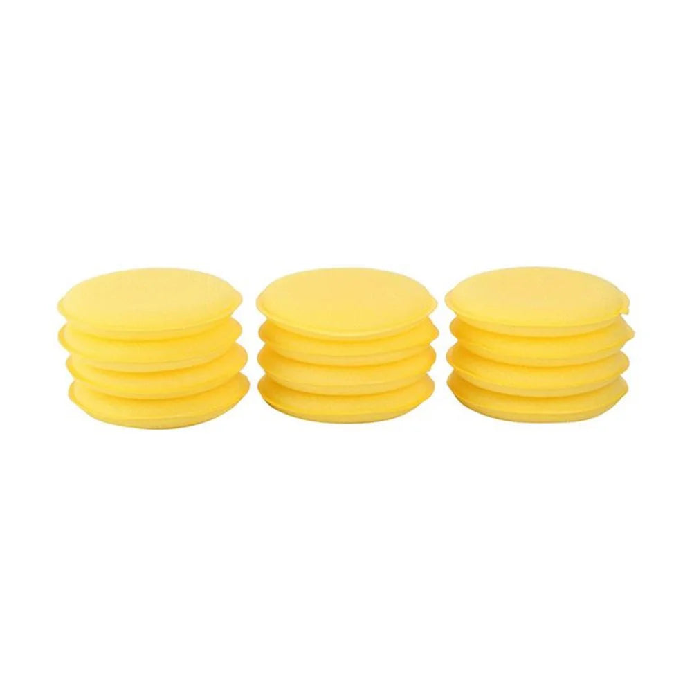 BY-682 12PCS Car Waxing Applicator Round Shaped Sponge Wax Applicator Foam Soft Cleaning Tool - 3