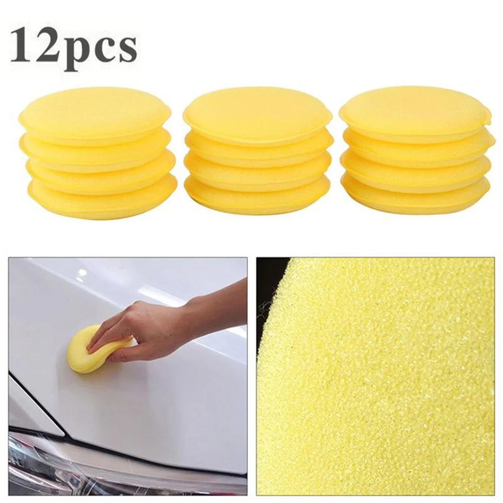 BY-682 12PCS Car Waxing Applicator Round Shaped Sponge Wax Applicator Foam Soft Cleaning Tool - 5