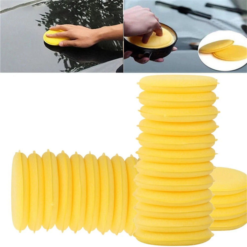 BY-682 12PCS Car Waxing Applicator Round Shaped Sponge Wax Applicator Foam Soft Cleaning Tool - 6