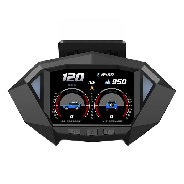 P1 3.5 inch LCD Car HUD Head Up Display Speed Detector Slope Meter Plastic OBD2+GPS Smart Driving Computer - 2
