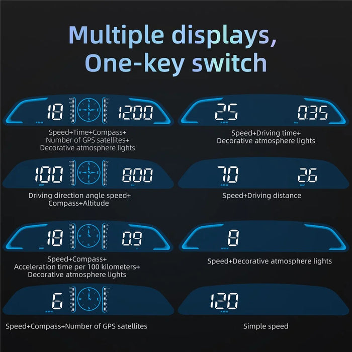 G3 5.5 inch LCD Car HUD Speed Distance Altitude Display GPS+Beidou Car Head Up Display - 6