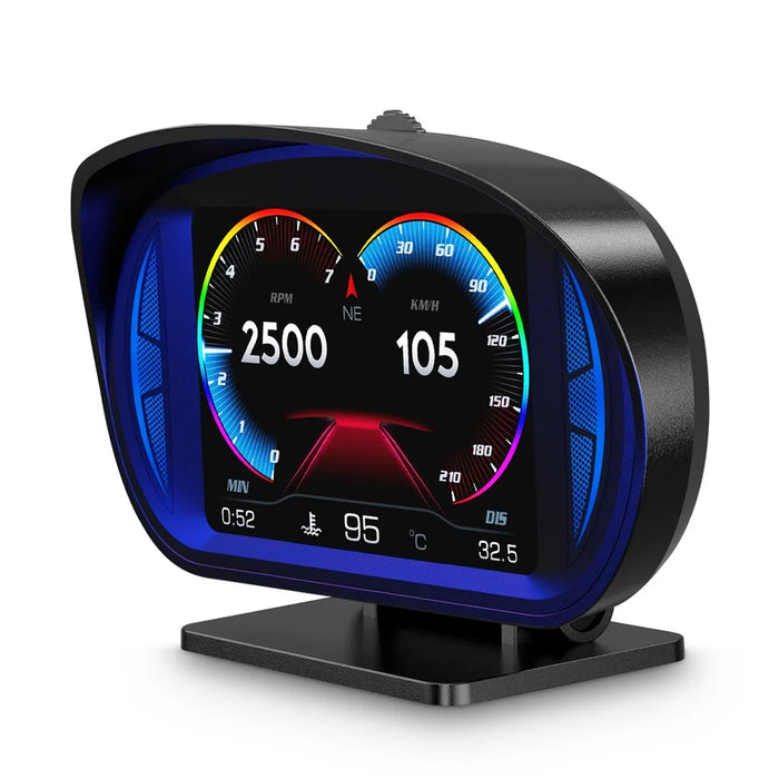 P2 OBD LCD Display Smart Driving Device + Diagnostic Tools + Slope Meter for Cars Vehicles - 1